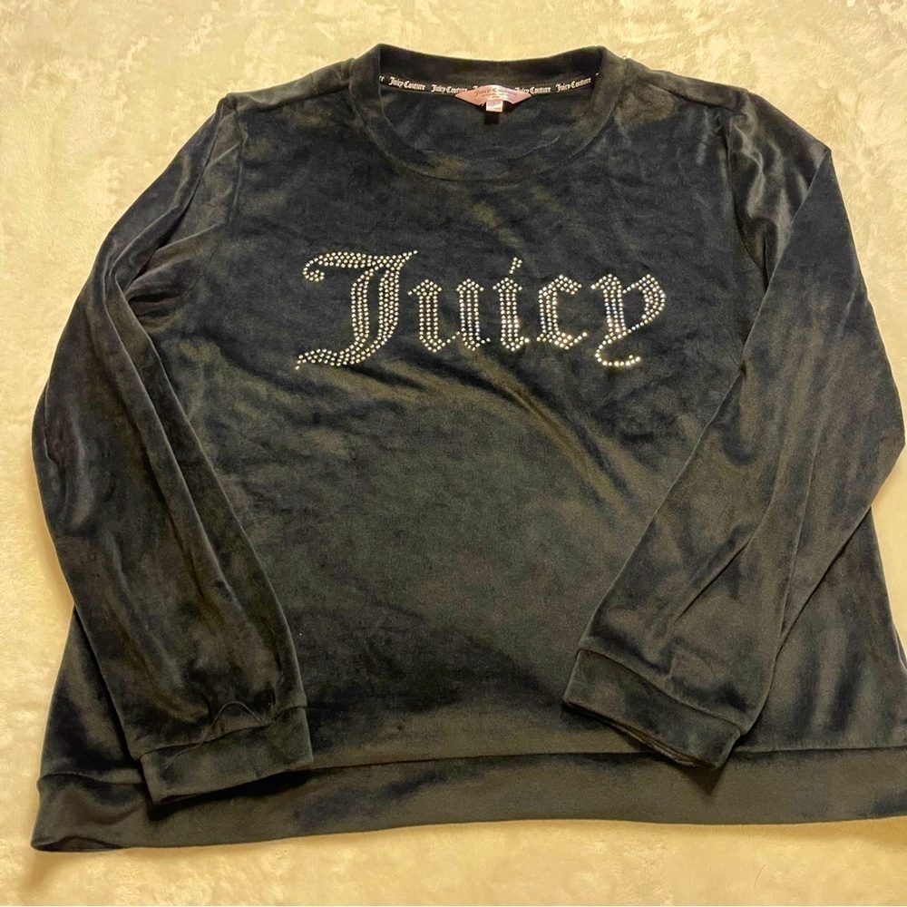 Juicy Couture / Bling velour Sleep wear Lounge black / top Size Large